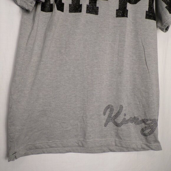 One Color Nation Drippin King Grey TShirt W/Black Glitter Lettering Sz XL NWT - Picture 3 of 13